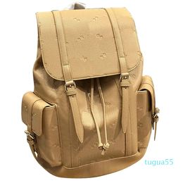 Leather Backpack Shoulder Bag Women Back Pack Handbags Purse Leather Drawstring Closure Fashion Letters Crossbody Bags 33cm