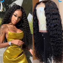 13X4 Deep Wave Wig Cheap Human hair Brazilian Curly Lace Front Wig 4X4 Closure 26Inch Hair Wigs Humain Remy Wig
