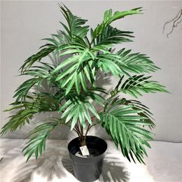 Decorative Flowers 70cm Artificial Realistic Green Plants Rare Palm Tree Branch Tropical Fake Theme Silk Leaf Potted El Office Home Deco