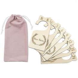 Hangers 8pcs/set Clothing Home Gift Nursery Storage Organiser Wardrobe Born To 24 Month Infant Size Label Baby Closet Divider Wooden