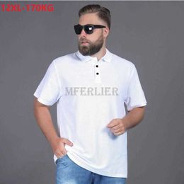 Men's T-Shirts high quality summer men polo shirt short sleeve large size 10XL 11XL 12XL letter Ice silk tees turn down collar loose tops 54 70 L230715