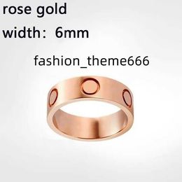 6mm Band Rings 4mm 5mm titanium steel silver love Fashion Designer Ring men and women rose gold Silver Jewellery Band With diamonds for lovers couple rings gift 11