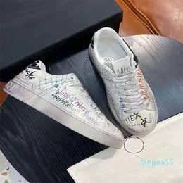 2023-White Black Leather Sneakers Shoes Famous Brand Men Trainers Comfort Man Skateboard Walking Party Wedding EU38-46