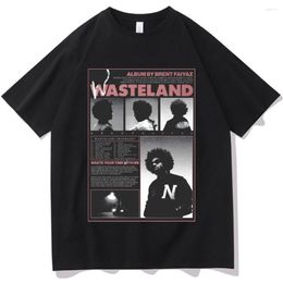 Herren T-Shirts Brent Faiyaz Shirt Music Wasteland Kurzarm T-Shirts Übergroße Hip Hop Gothic Vintage Baumwolle Streetwear Unisex