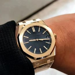 Mens Designer Watch Automatic Movement Watches Oak Hexagon Bezel Screw Ladies 15400st Wristwatch 42MM 904L Stainless Steel Checked Index Dial Classical