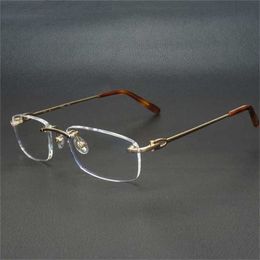 Sunglasses 2023 Trend designer Metals Square Clear Random Women's Glass Carter Optical Frame Glasses For Computer 9011Kajia New