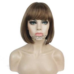 Synthetic Wigs StrongBeauty 27Color Women's Wig Synthetic BlackBlonde Short Straight Neat Bang Bob Style Hair Full Wigs x0715