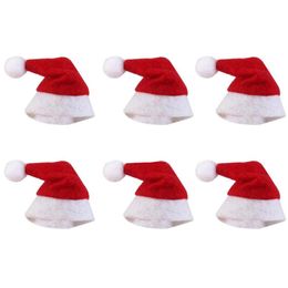 Mini Christmas Hat Santa Claus Hat Xmas Lollipop Hat Mini Wedding Gift Creative Caps Christmas Tree Ornament Decor2781