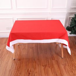 Table Cloth Non-woven Red Tablecloth For Christmas Decor 132 208cm Lengthened Xmas Ornaments Festival Party Cover 1piece