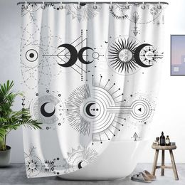 Shower Curtains Constellation Fabric Shower Bath Curtain Blush and Moon Phrase Modern Abstract Mysticism Waterproof Bathroom Accessories