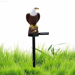 Garden Decorations Waterproof Solar Power LED Light Garden Path Yard Lawn Owl Animal Ornament Lamp Outdoor Garden Decor Accessories Eagle Statues L230715