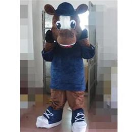 2019 High quality brown colour horse mascot costume for adults to wear for 277I