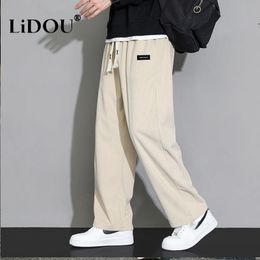 Men's Pants Spring Autumn Fashion Temperament Korean Corduroy Wide leg Man Loose Casual Solid Colour Male Sweatpants Streetwear Clothes 230715