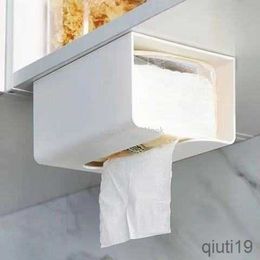 Tissue Boxes Napkins Punch-free Toilet Tissue Box Multifunctional Household Toilet Paper Box Wall-mounted Pumping Paper Box Bedroom Storage Box R230715