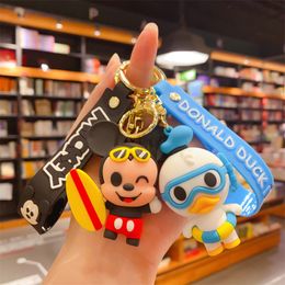 Fashion blogger designer Jewellery Cartoon Network Red Keychain Cute Diving Duck Keychain mobile phone Keychains Lanyards KeyRings wholesale YS164