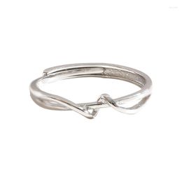 Wedding Rings Unusual Cross Entangled Branches Silver Colour Adjustable Stackable Index Finger Bangue For Women Creative Trendy Jewellery