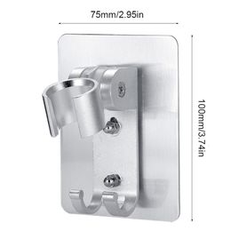 Bathroom Shower Heads Adjustable Hand Shower Holder Aluminium Punch Free Wall Mounted Shower Head Bathroom Seat Bracket 230714