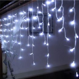 4M x 0 75M 144 LEDs Holiday Christmas Garden Curtain Icicle String Led Lights Decoration 8 Flash Modes Waterproof AC 110v-220V228m