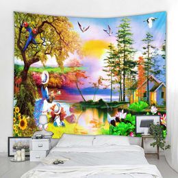 Tapestries Dome Cameras Landscape Oil Painting Printing Tapestry Living Room Background Hanging Cloth Room Wall Art Tapestry Can Be Customised