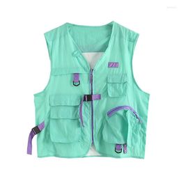 Women's Vests Original Niche Design Sleeveless Coat Multi-pocket Outdoor Loose Vest Jacket For Summer Spring