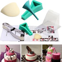 New 3D Lady High Heel Shoe Kit Silicone Fondant Mould Sugar Chocolate Cake Decor Template Mould Christmas Birthday Wedding Party Ca207t