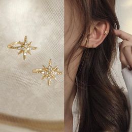 Backs Earrings 1 Pcs Punk Full Zircon Star Clip Earring For Women Girl Fashion Ear Cuff Jewelry Brincos Eh1463