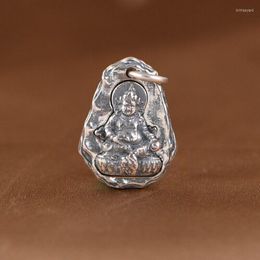 Chains Solid 925 Sterling Silver Buddha Small Pendant 0.82inch