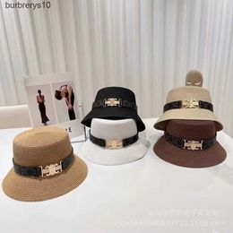 2023 Han Chao Triumphal Arch Straw Hat Women's Summer Fashion Sunscreen Pot Hat Beach Sunshade Letter C Home Pot Hat