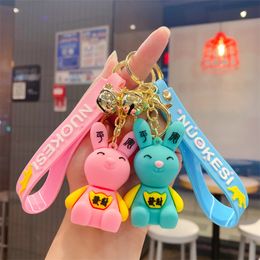Fashion blogger designer jewelr New Year's Hot selling Cute Ping An Fate Rabbit Keychain mobile phone Keychains Lanyards KeyRings wholesale YS189