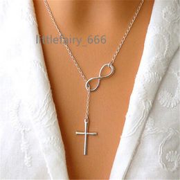 Simplicity Fashionable Silver Personalised Cross Necklaces For Women