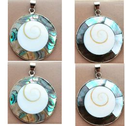 Pendant Necklaces Fashion Jewellery Zealand Abalone & Mother Of Pearl Shell Round Art Bead WFH1113