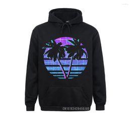 Men's Hoodies Vaporwave Palm Trees Vintage Retro Style Streetwear Long Sleeve Coats Winter Men Aesthetic Clothes Pullover Hombre