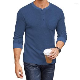 Men's T Shirts Butemoda Slim-fit Long -sleeve Shirt Men Vintage Henley Sports Fitness Casual Cotton Stretch Thin O-neck Tee