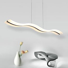 Pendant Lamps Modern Wave Acrylic Led Light For Dining Room AC 110/220V Lustre Hanglamp Lampadario Lamparas De Techo