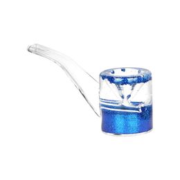 Latest Colourful Hand Pipes Glitter Sparkling Liquid Filling Freezable Thick Glass Philtre Herb Tobacco Philtre Spoon Bowl Portable Smoking Cigarette Holder Tube