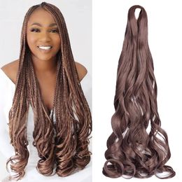 French Curly Braiding Hair 22 Inch Loose Wave Pre Stretched Bouncy Loose Wavy Braiding Hair French Curly Braiding Hair for Black Women LS04