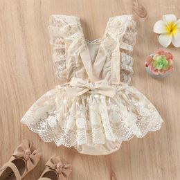 Girl Dresses Summer Princess Baby Girls Romper Infant Floral Lace Embroidery Dress Born Sleeveless Sweet Bodysuit Jumpsuit 0-24M