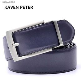 Reversible Buckle Belt Designer Belts Men High Quality Genuine Leather Luxury Strap Male Belts Dark Blue And Black Color L230704