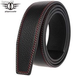 Luxury 100 Original Cowhide Genuine Leather Belts Without Buckle 35cm Width No Buckle Automatic Belt Men High Quality B312 L230704