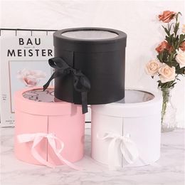 1PC Double Layers Round Rotating Box Gift Flower Packing DIY Decor Y0712194E