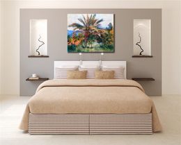 Fine Art Canvas Painting Palm Tree at Bordighera Handcrafted Claude Monet Reproduction Artwork Home Decor