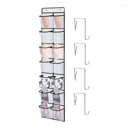 Storage Boxes Over Door Shoe Organiser Holder Rack 12 Grids Large Pocket With 4 Strong Hooks For Men