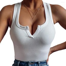 Women's Tanks Women Tank Top Lightweight Slim Fit Knitted Ribbed Low-cut Tops Sexy Sleeveless V-neck Crop For Clubwear