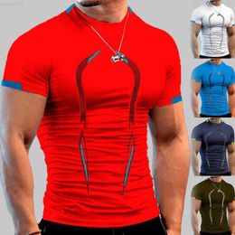 Men's T-Shirts Quick Drying T shirt Men Short Sleeve Sports Gym Fitness Muscle Slim T-shirts Summer Men's Workout Training Tees Plus Size 8XL L230715