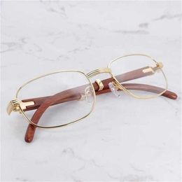 Brand Sunglasses Clear Eyeglasses Frame Fashion Trending Spectacles Wood Metal Transparent Glasses Frames Shades Fill PrescriptionKajia New