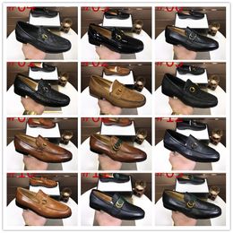 TOP 19 Style Classic mens casual shoes 100% Authentic cowhide Metal buckle leather dress shoes Letter flat Mules Princetown Men Trample Lazy
