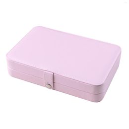 Jewellery Pouches Organiser 2 Layer Portable PU Leather Gift Display Case Box For Earrings Rings Watches Necklaces Girls