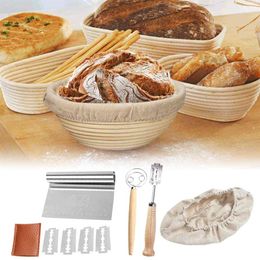 Round Oval Banneton Proofing Basket Set Rattan Sourdough Proving Wicker Baskets Bread Baking Molds for Dough Fermentation237z