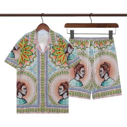 mens Fashion Print Shirts Travel City Palace-car Designer Hawaiian Short Sleeve Shirt Button Up Casablanc Shirts