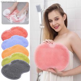 Silicone Exfoliating Shower Massage Scraper Non-Slip Bath Scrub Pad Foot Wash Brush Bathroom Tool Mat Rub Back Sucker Brushes